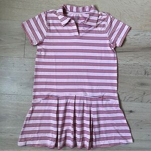 NWOT Hanna Andersson Preppy Sporty Tennis Polo Dress Pink Straps Sz 15/Us 12*T30